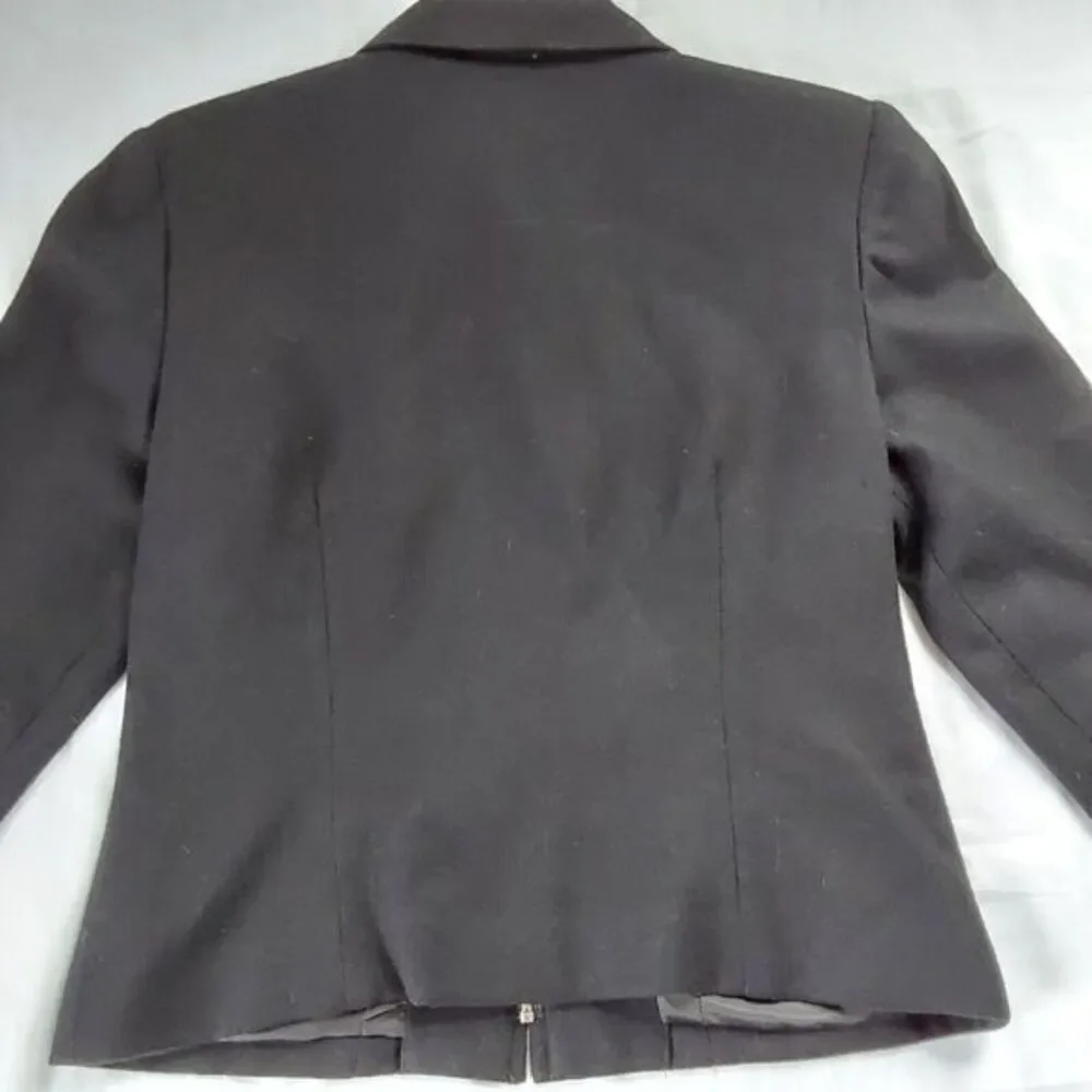 SAG HARBOR Women's‎ Black  Zip Jacket Dress Coat 100% Pure Wool, Size 4 Petite - Picture 7 of 7